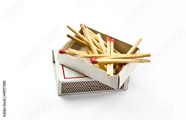 Fototapeta Group of matchstick isolated on white background