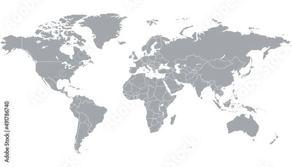 Fototapeta World map. Color vector modern. Silhouette map	