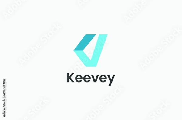 Fototapeta KV Keevey initial letter logo design
