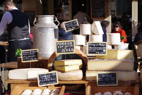Obraz Étal de fromage au marché
