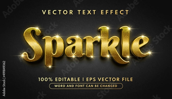 Obraz 3d glow sparkle editable text effect