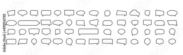 Fototapeta Set of speech bubbles. Stickers of speech bubbles vector set. Various forms.