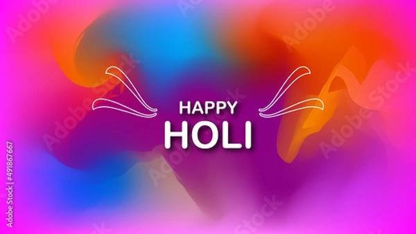Fototapeta Happy Holi festival design. Colorful festival banner design. Colorful background of Holi poster.