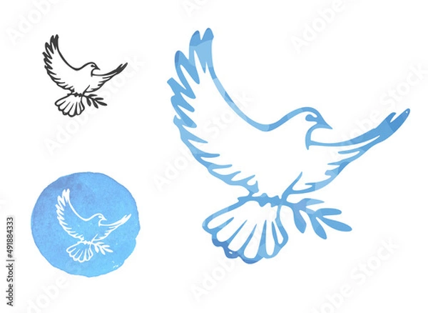Obraz Vector drawing of the dove of peace