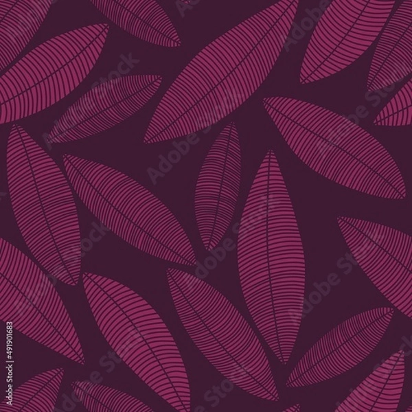 Obraz Seamless leaves and branches pattern for fabrics and textiles and cards and linens and wrapping paper