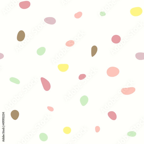 Obraz Vector seamless pattern with light multi-colored spots in pastel colors in white background