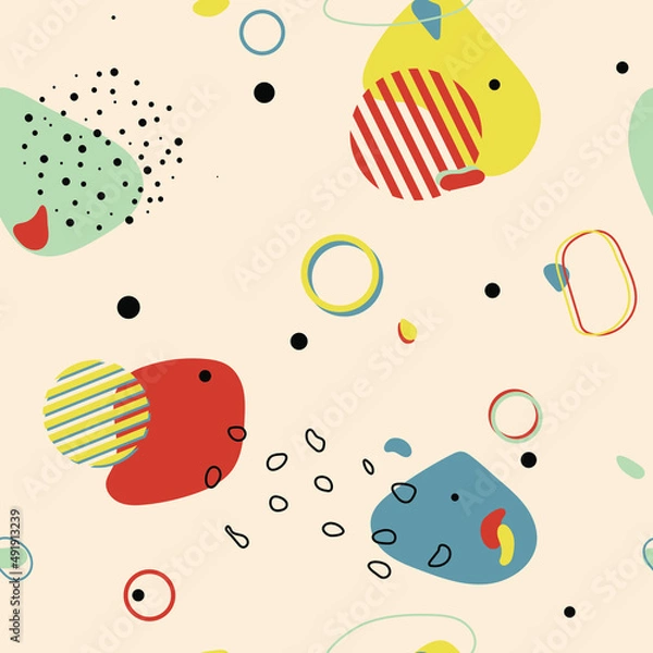 Fototapeta Abstract vector seamless geometric pattern. Modern geometric background