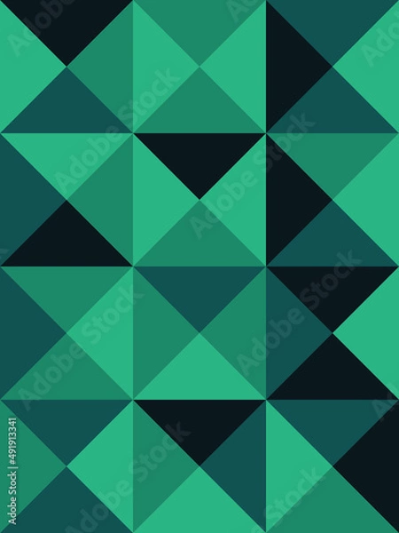 Fototapeta Vector geometric pattern in blue. Linear background with triangles 