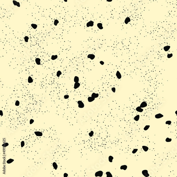 Fototapeta Abstract vector pattern with small black arbitrary dots. black dots on beige background