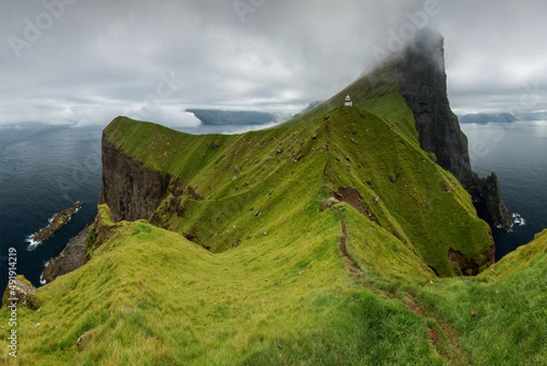 Obraz Faroe Islands, Denmark, Kallur lighthouse 