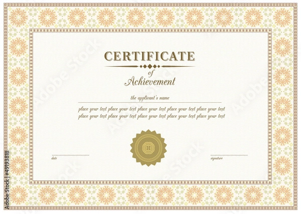 Obraz Vector red certificate