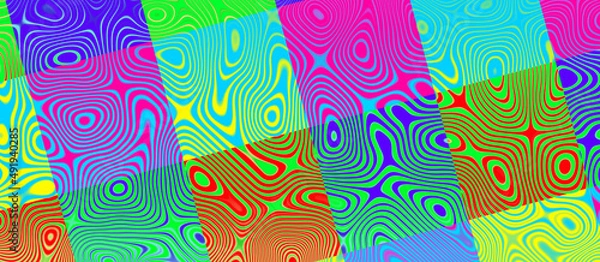 Fototapeta Water drops texture and abstract colorful background with circles, seamless color pattern with waves