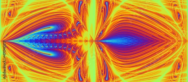 Fototapeta Abstract fractal background with flowers