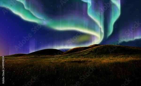 Fototapeta zorza polarna na polu