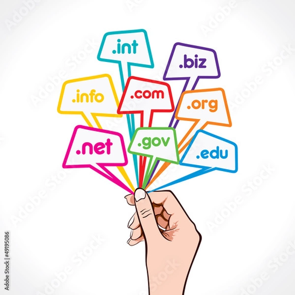 Fototapeta domain in hand stock vector