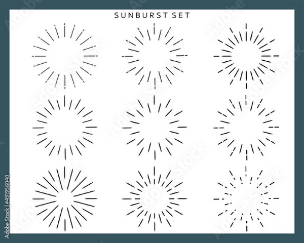 Fototapeta サンバーストのフレームセット