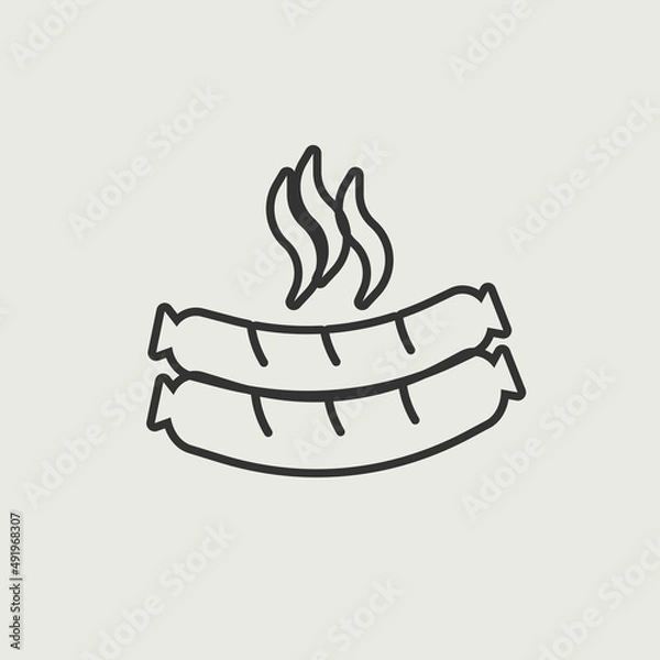 Obraz Sausage  vector icon illustration sign