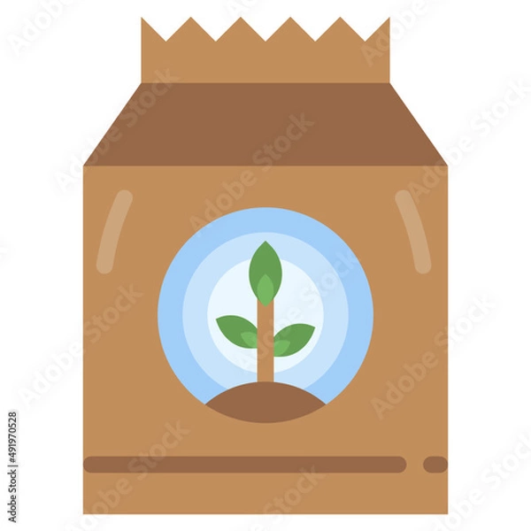 Fototapeta SEED BAG flat icon,linear,outline,graphic,illustration