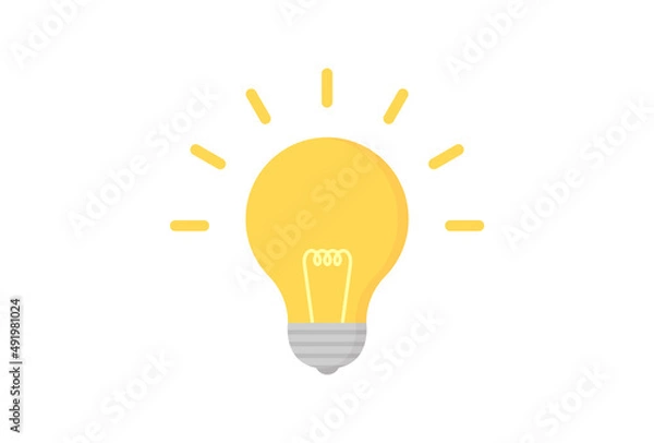 Obraz ピカっと光る豆電球：アイデア・ひらめきのイメージ素材
