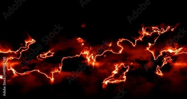 Obraz abstract dark fire storm on a black background