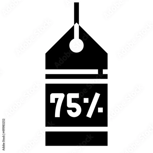 Fototapeta 75 PERCENT glyph icon,linear,outline,graphic,illustration