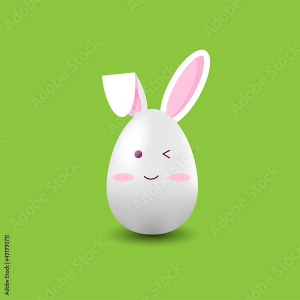 Obraz Easter bunny. Cute Easter egg with rabbit ears