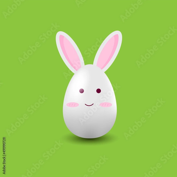 Obraz Easter bunny. Cute Easter egg with rabbit ears