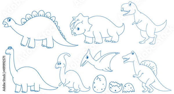 Fototapeta A paper with a doodle design of Dinosaur