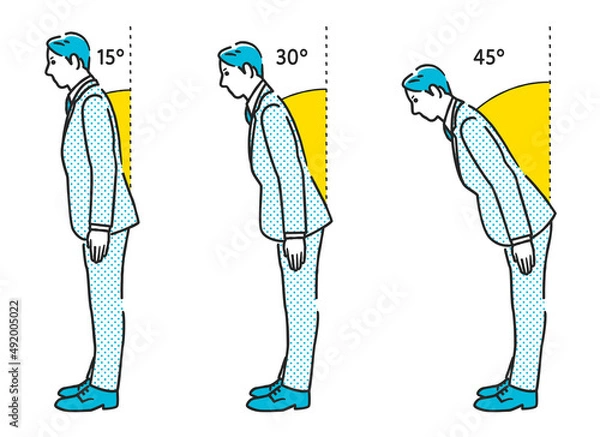 Fototapeta お辞儀のマナー（会釈、敬礼、最敬礼）
