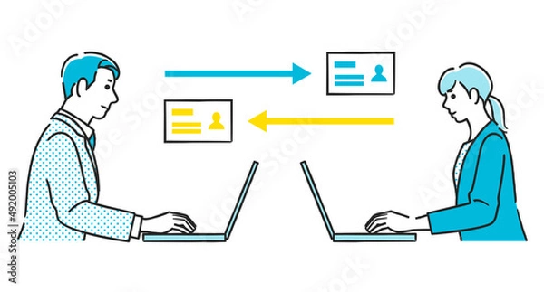 Fototapeta オンライン名刺交換