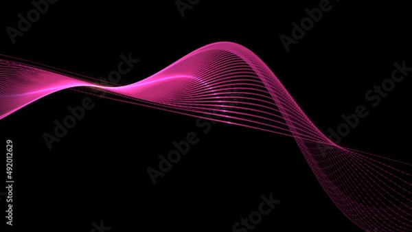 Obraz Elegant abstract wave for art projects, cards, business, posters. 3D illustration, computer-generated fractal