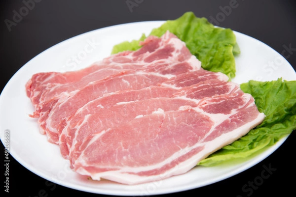 Fototapeta 生姜焼き用の豚肉