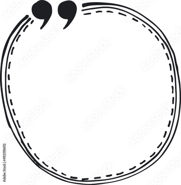 Fototapeta Hand-drawn round frame, Speech bubble abstract for text