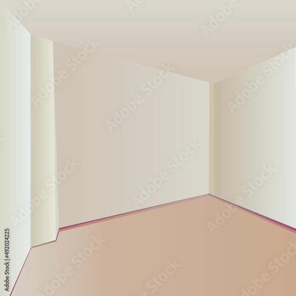 Fototapeta wall corner illustration empty room design background vector art