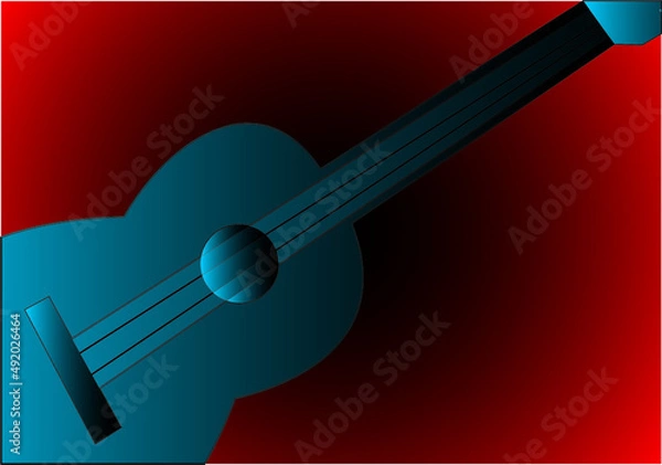 Fototapeta a musical instrument guitar background with gradient or mixed colors to make it look more beautiful
