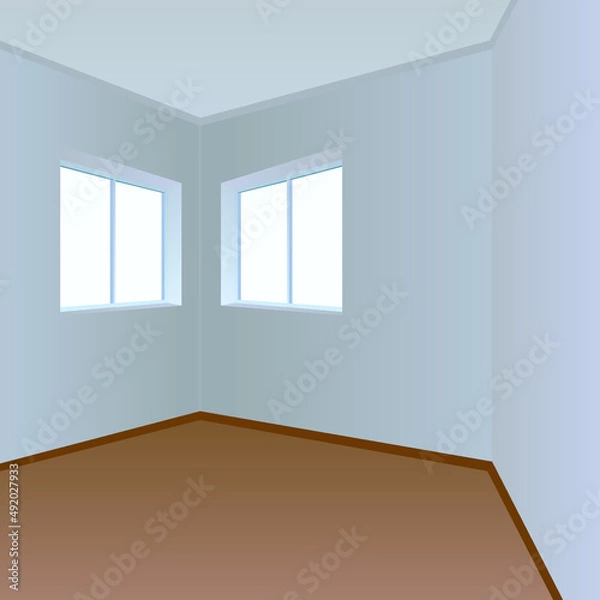 Fototapeta wall corner illustration empty room design background vector art