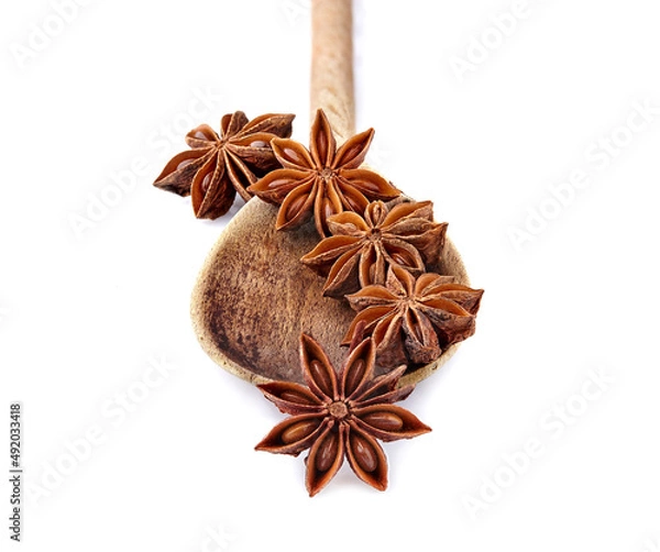 Fototapeta Anise  isolated on white background. Spice closeup.