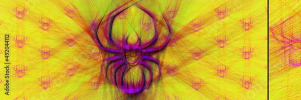 Fototapeta abstract background with insect and spider