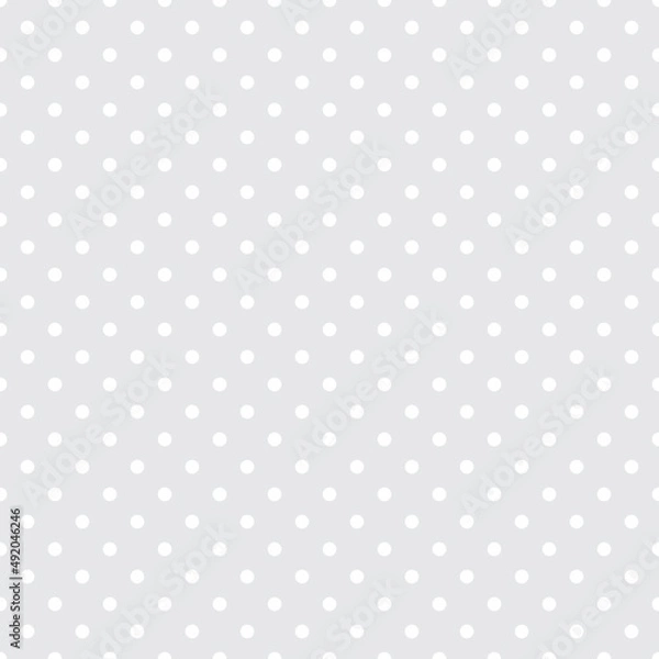 Fototapeta White dot on gray background seamless pattern vector illustration