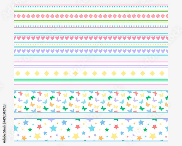 Obraz Set holiday seamless ribbons templates
