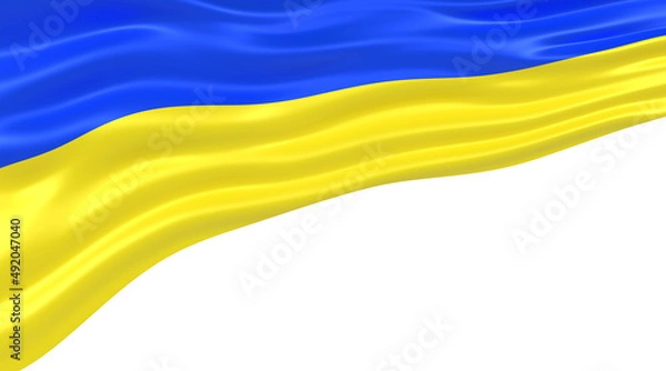 Obraz Ukraine Wavy Flag, national flag, 3D illustration