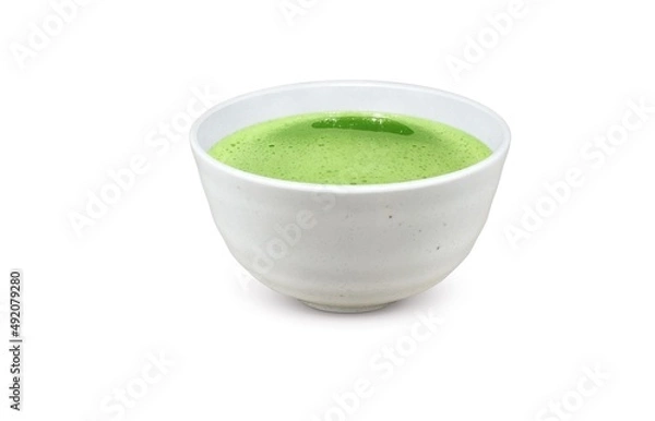 Fototapeta 抹茶 粉茶 湯呑み イラスト リアル 