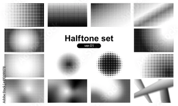 Obraz ハーフトーン背景パーツのセット