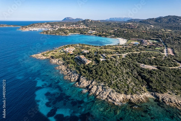 Fototapeta Sardegna, la spiaggia Ira e Punta Nuraghe a Porto Rotondo