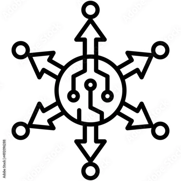 Fototapeta Decentralized finance icon, DeFi related vector illustration