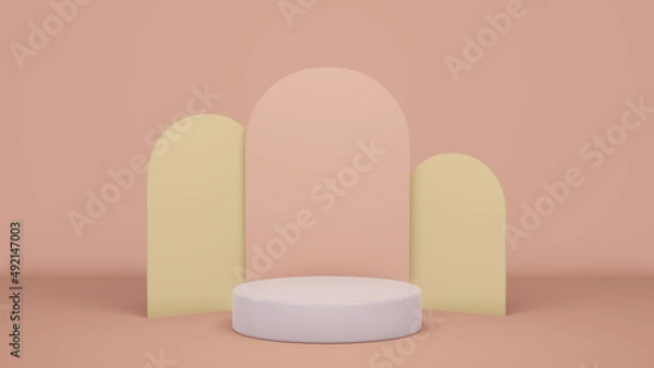 Obraz Background, stage layout with podium geometric shape for product display. 3D rendering