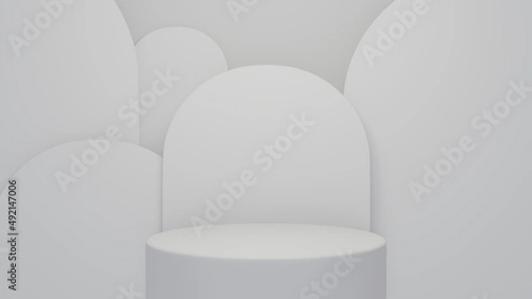 Obraz Background, stage layout with podium geometric shape for product display. 3D rendering
