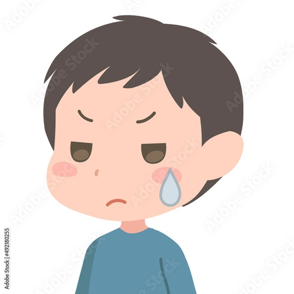 Fototapeta ムッとする男の子のイラスト