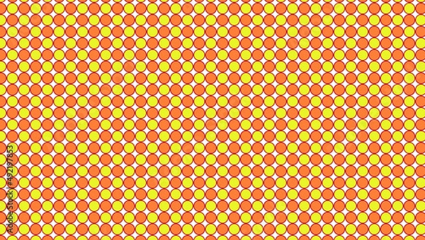 Obraz 昭和レトロ背景パターン　オレンジの花