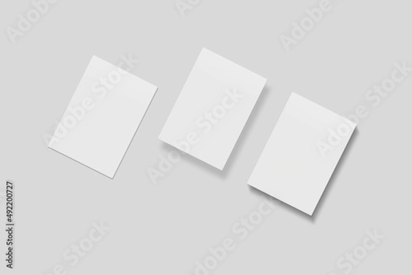 Fototapeta Blank paper for mockup. 3D Render.	